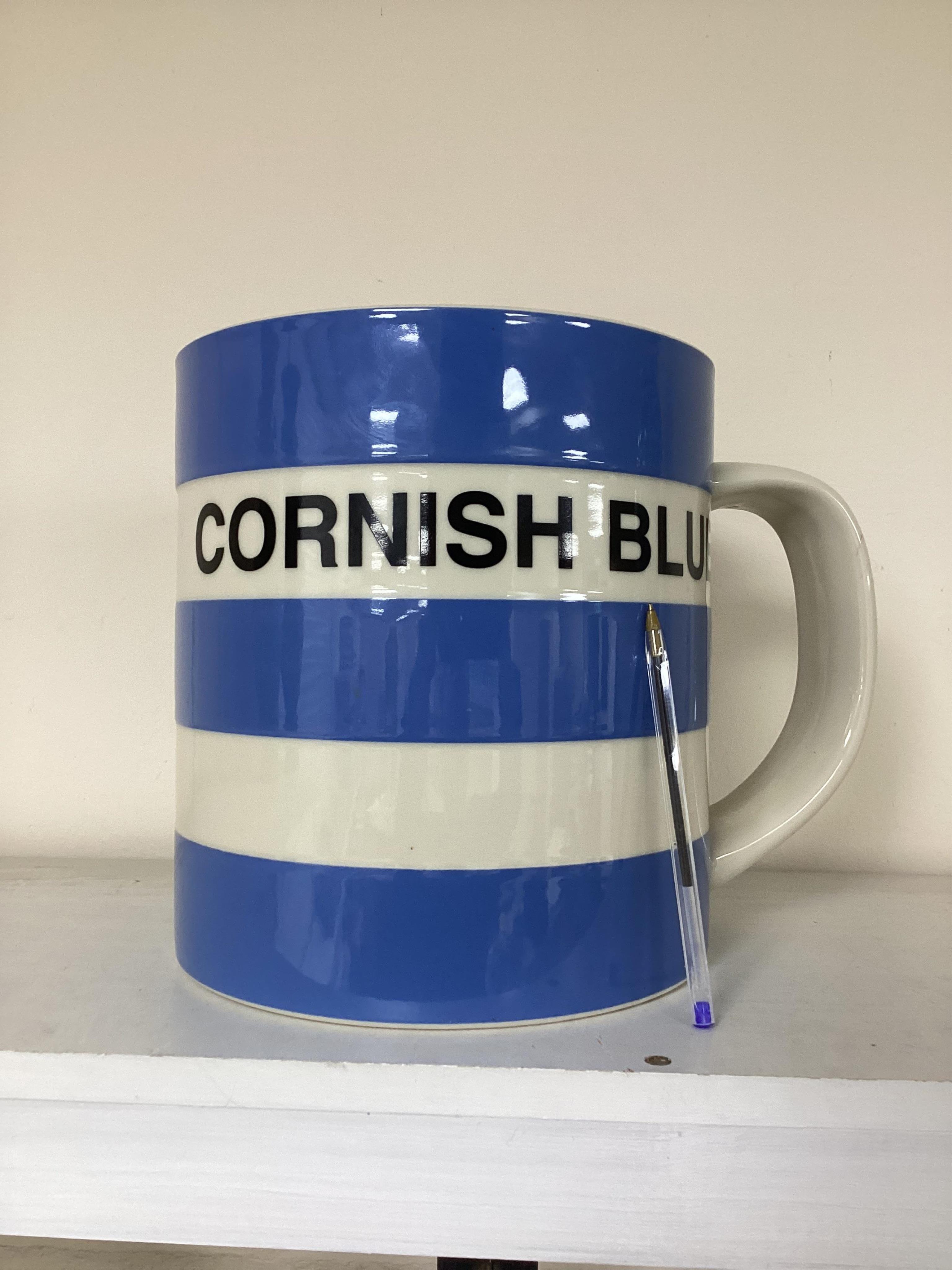 T.G.Green Cornish Kitchenware, a modern Cornish Blue giant mug, height 24cm. Condition - good